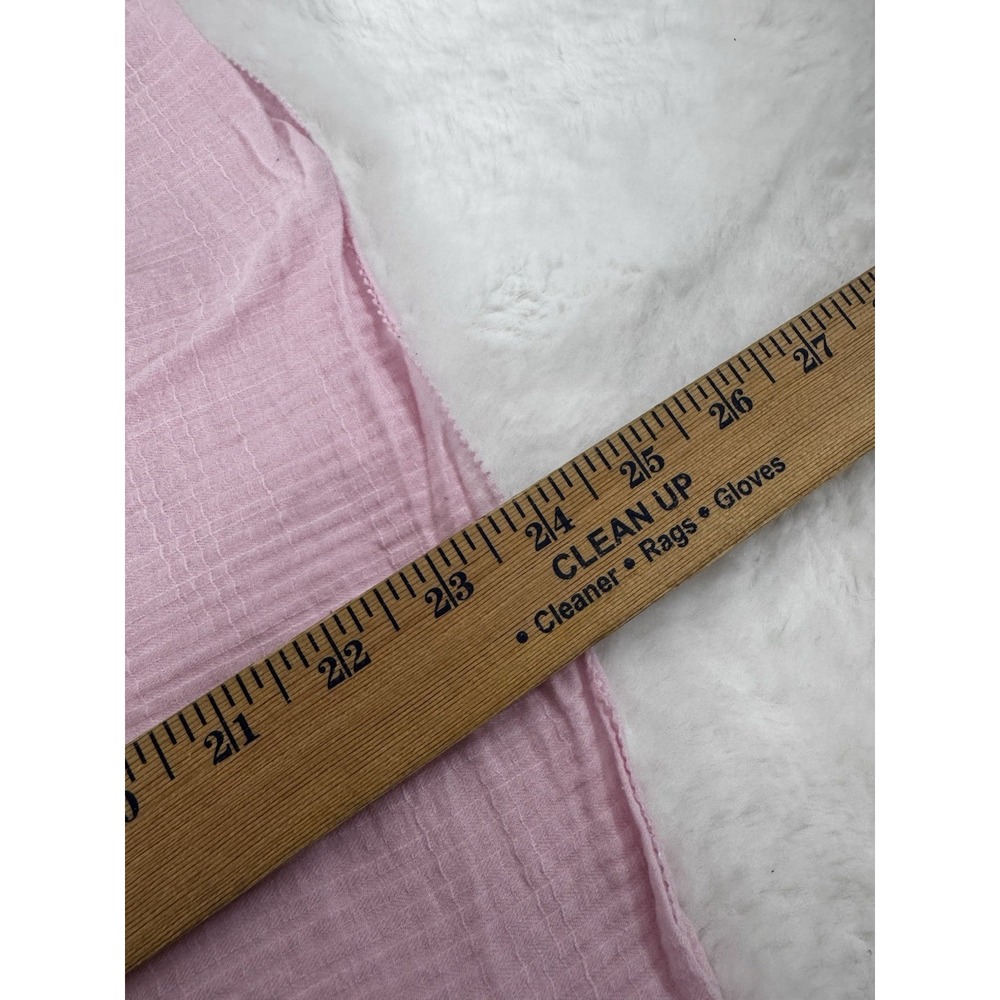 J. Crew Blouse 1/2 Button Popover Pink Ruffle Smocked Crinkle Gauze Size Medium - Picture 11 of 14